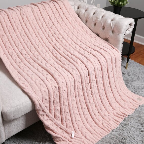 P/S Solid Cable Knitted pattern Luxury Soft Throw Blanket·50x60·Luxury· - Picture 6 of 9